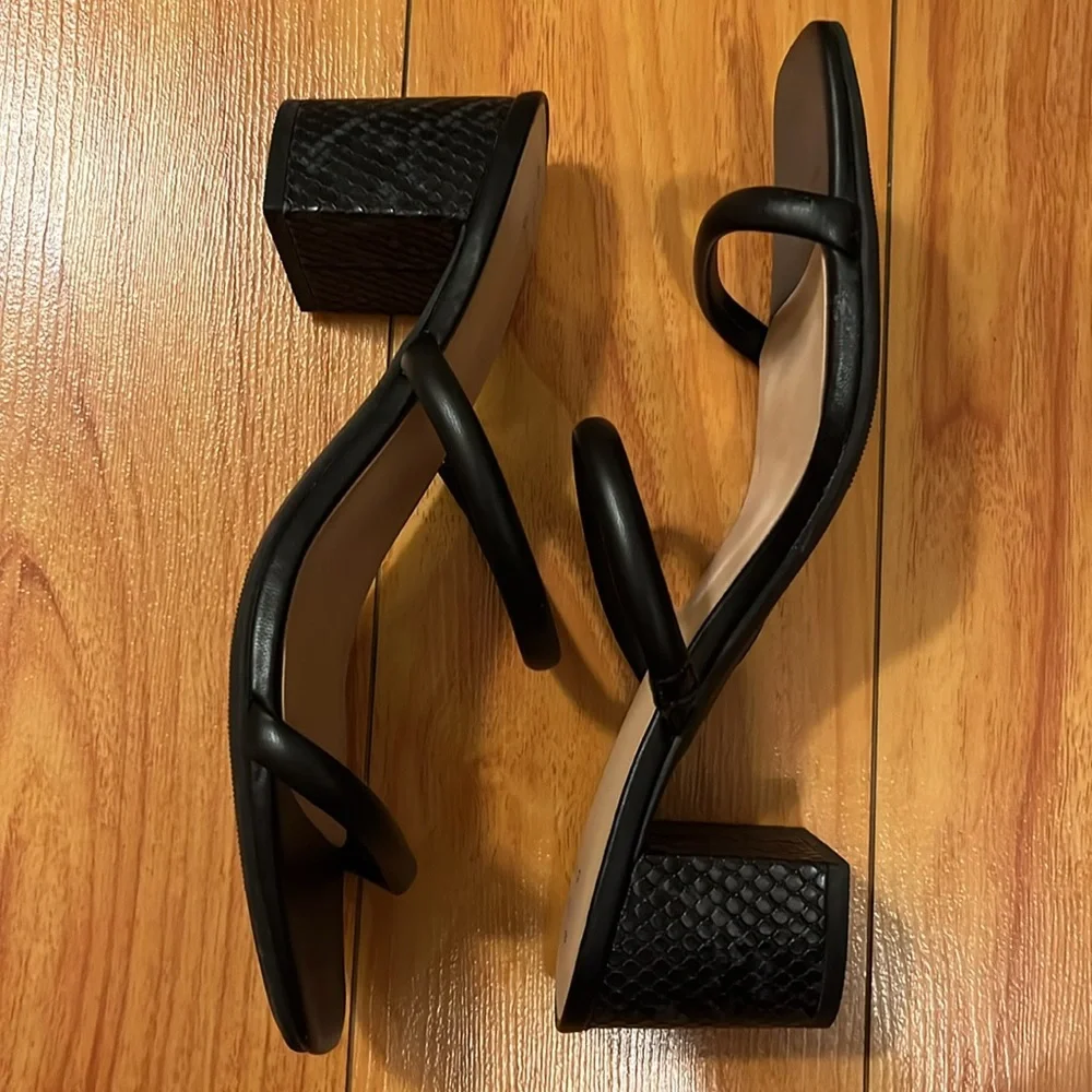 A New Day strappy black block heels. - Picture 3 of 4